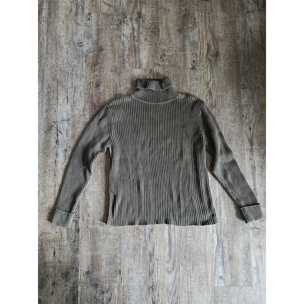 Women's Sonoma 100% Cotton Turtleneck Winter Fall Sweater Dark Green Size XL